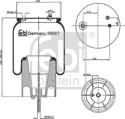 Febi Bilstein 38667 - Pneimoatsperes spilvens, Pneimopiekare autodraugiem.lv