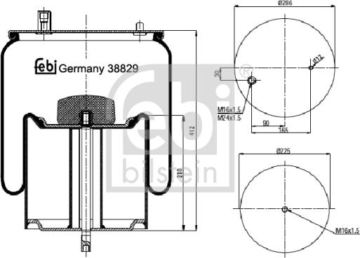 Febi Bilstein 38829 - Pneimoatsperes spilvens, Pneimopiekare autodraugiem.lv