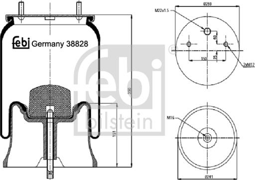 Febi Bilstein 38828 - Pneimoatsperes spilvens, Pneimopiekare autodraugiem.lv