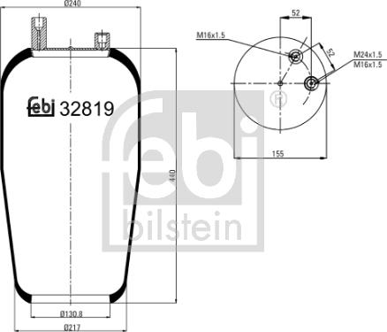 Febi Bilstein 32819 - Pneimoatsperes spilvens, Pneimopiekare autodraugiem.lv