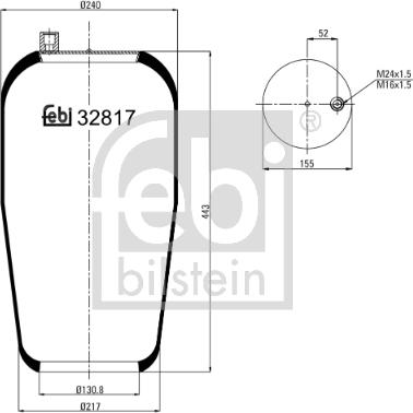 Febi Bilstein 32817 - Pneimoatsperes spilvens, Pneimopiekare autodraugiem.lv