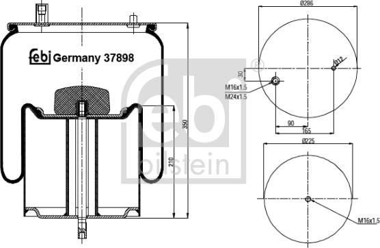 Febi Bilstein 37898 - Pneimoatsperes spilvens, Pneimopiekare autodraugiem.lv