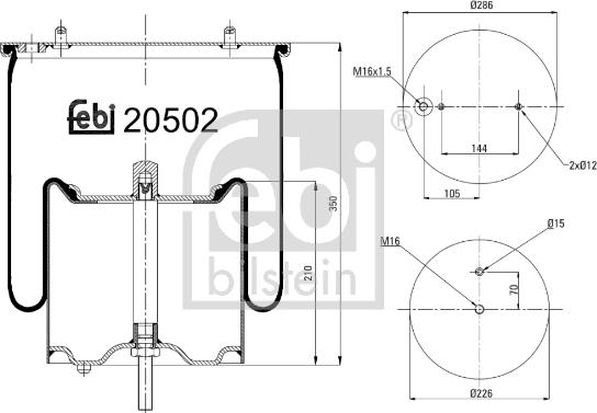 Febi Bilstein 20502 - Pneimoatsperes spilvens, Pneimopiekare autodraugiem.lv