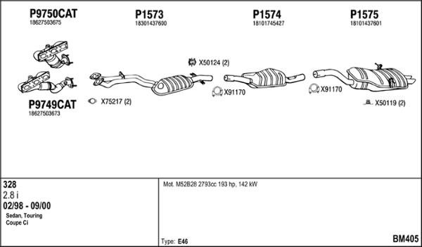 Fenno BM405 - Izplūdes gāzu sistēma autodraugiem.lv