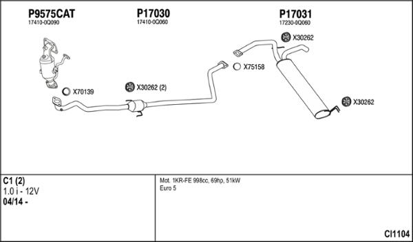 Fenno CI1104 - Izplūdes gāzu sistēma autodraugiem.lv