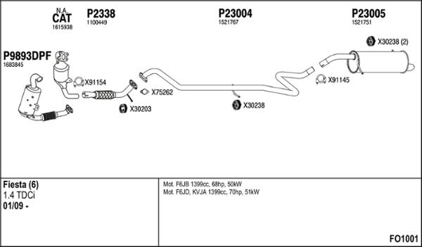 Fenno FO1001 - Izplūdes gāzu sistēma autodraugiem.lv