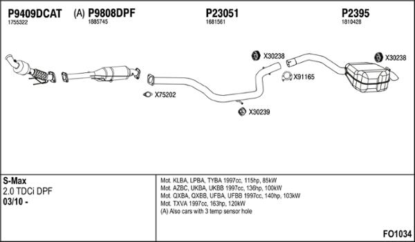 Fenno FO1034 - Izplūdes gāzu sistēma autodraugiem.lv