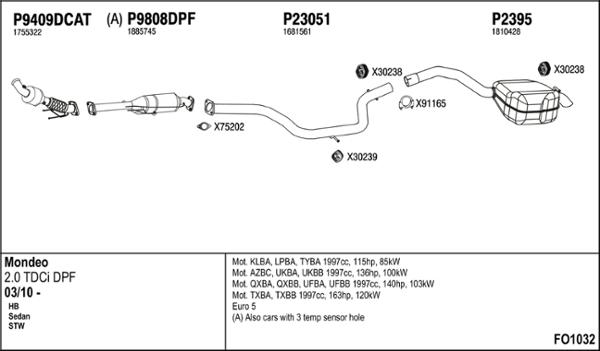 Fenno FO1032 - Izplūdes gāzu sistēma autodraugiem.lv