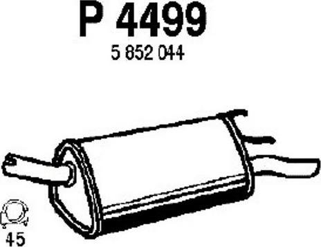 Fenno P4499 - Izplūdes gāzu trokšņa slāpētājs (pēdējais) autodraugiem.lv