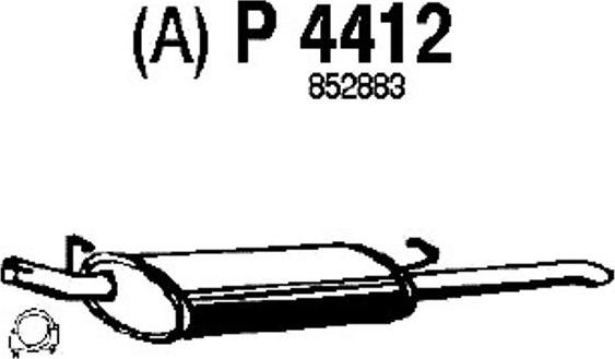 Fenno P4412 - Izplūdes gāzu trokšņa slāpētājs (pēdējais) autodraugiem.lv