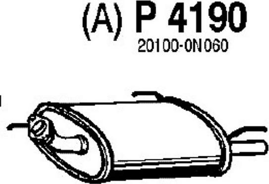 Fenno P4190 - Izplūdes gāzu trokšņa slāpētājs (pēdējais) autodraugiem.lv