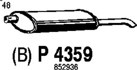 Fenno P4359 - Izplūdes gāzu trokšņa slāpētājs (pēdējais) autodraugiem.lv