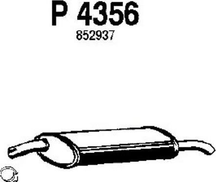 Fenno P4356 - Izplūdes gāzu trokšņa slāpētājs (pēdējais) autodraugiem.lv