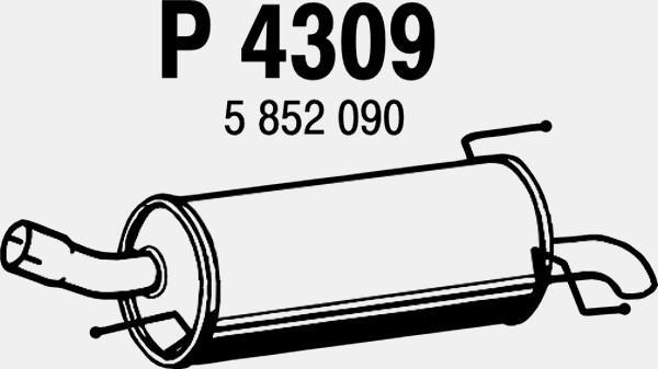 Fenno P4309 - Izplūdes gāzu trokšņa slāpētājs (pēdējais) autodraugiem.lv
