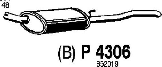 Fenno P4306 - Izplūdes gāzu trokšņa slāpētājs (pēdējais) autodraugiem.lv