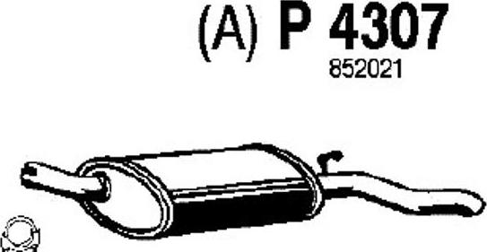 Fenno P4307 - Izplūdes gāzu trokšņa slāpētājs (pēdējais) autodraugiem.lv