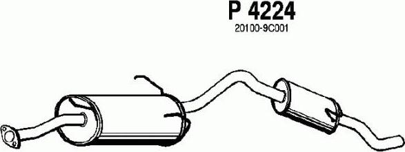 Fenno P4224 - Izplūdes gāzu trokšņa slāpētājs (pēdējais) autodraugiem.lv