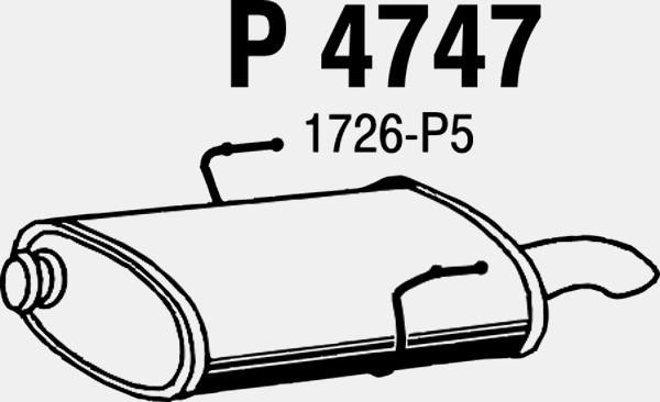 Fenno P4747 - Izplūdes gāzu trokšņa slāpētājs (pēdējais) autodraugiem.lv