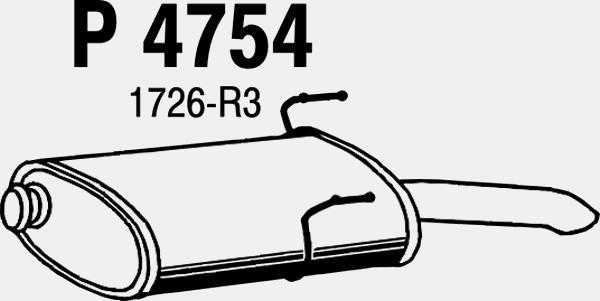 Fenno P4754 - Izplūdes gāzu trokšņa slāpētājs (pēdējais) autodraugiem.lv