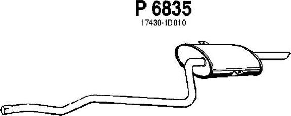Fenno P6835 - Izplūdes gāzu trokšņa slāpētājs (pēdējais) autodraugiem.lv