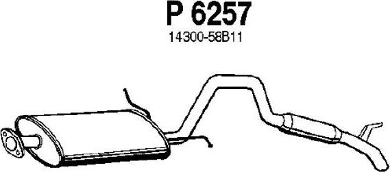 Fenno P6257 - Izplūdes gāzu trokšņa slāpētājs (pēdējais) autodraugiem.lv