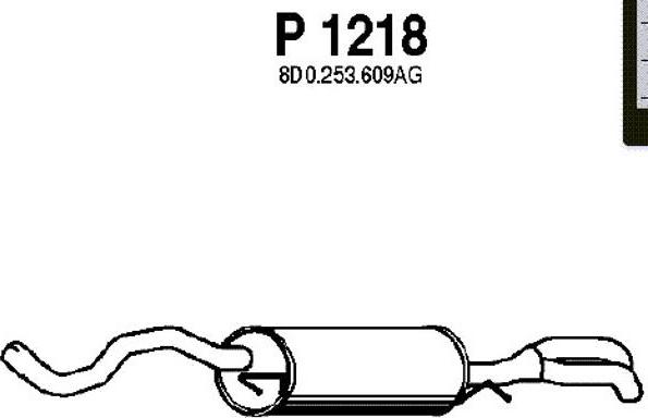 Fenno P1218 - Izplūdes gāzu trokšņa slāpētājs (pēdējais) autodraugiem.lv