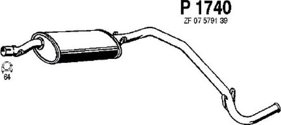 Fenno P1740 - Izplūdes gāzu trokšņa slāpētājs (pēdējais) autodraugiem.lv