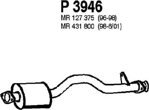 Fenno P3946 - Vidējais izpl. gāzu trokšņa slāpētājs autodraugiem.lv