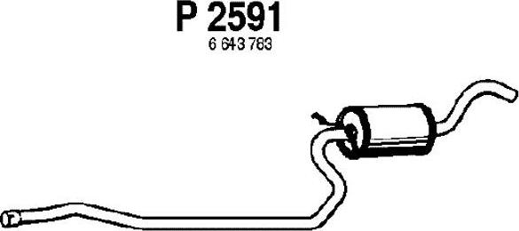Fenno P2591 - Vidējais izpl. gāzu trokšņa slāpētājs autodraugiem.lv