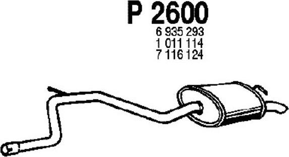 Fenno P2600 - Izplūdes gāzu trokšņa slāpētājs (pēdējais) autodraugiem.lv