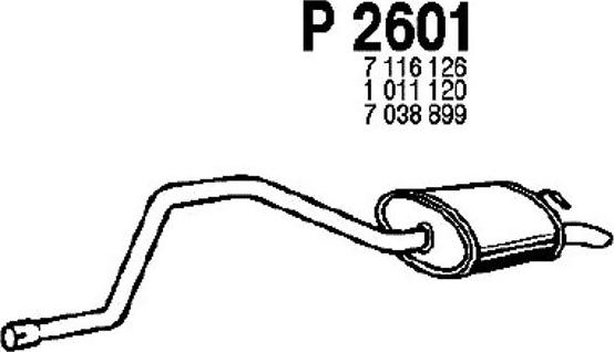 Fenno P2601 - Izplūdes gāzu trokšņa slāpētājs (pēdējais) autodraugiem.lv