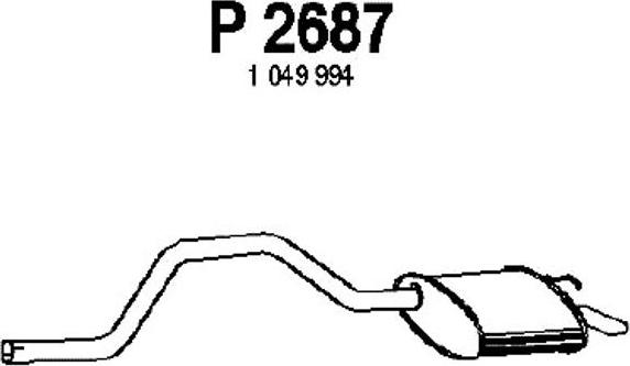 Fenno P2687 - Izplūdes gāzu trokšņa slāpētājs (pēdējais) autodraugiem.lv