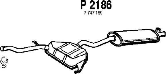 Fenno P2186 - Izplūdes gāzu trokšņa slāpētājs (pēdējais) autodraugiem.lv