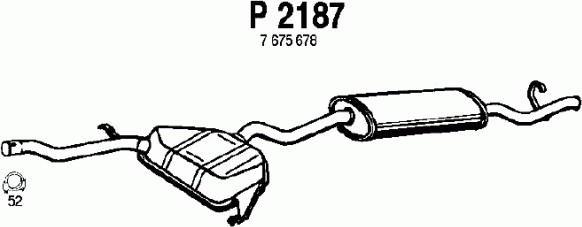 Fenno P2187 - Izplūdes gāzu trokšņa slāpētājs (pēdējais) autodraugiem.lv