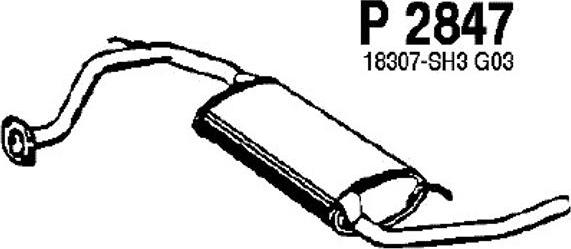 Fenno P2847 - Izplūdes gāzu trokšņa slāpētājs (pēdējais) autodraugiem.lv