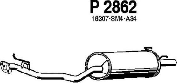 Fenno P2862 - Izplūdes gāzu trokšņa slāpētājs (pēdējais) autodraugiem.lv