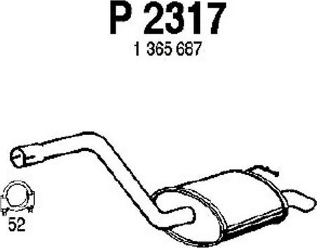 Fenno P2317 - Izplūdes gāzu trokšņa slāpētājs (pēdējais) autodraugiem.lv