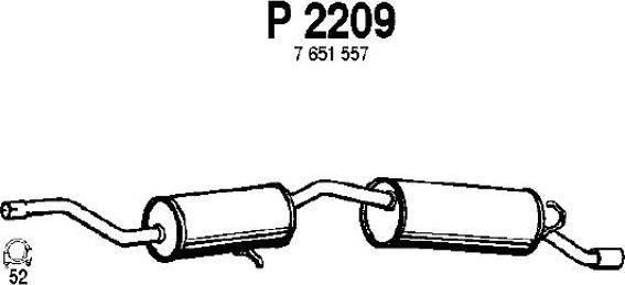 Fenno P2209 - Izplūdes gāzu trokšņa slāpētājs (pēdējais) autodraugiem.lv