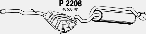 Fenno P2208 - Izplūdes gāzu trokšņa slāpētājs (pēdējais) autodraugiem.lv