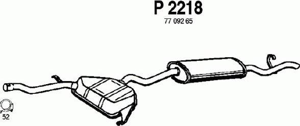 Fenno P2218 - Izplūdes gāzu trokšņa slāpētājs (pēdējais) autodraugiem.lv