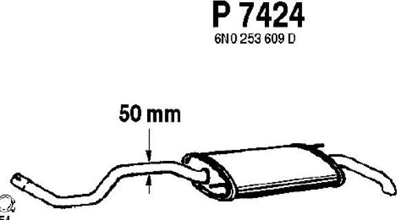 Fenno P7424 - Izplūdes gāzu trokšņa slāpētājs (pēdējais) autodraugiem.lv