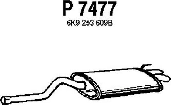 Fenno P7477 - Izplūdes gāzu trokšņa slāpētājs (pēdējais) autodraugiem.lv