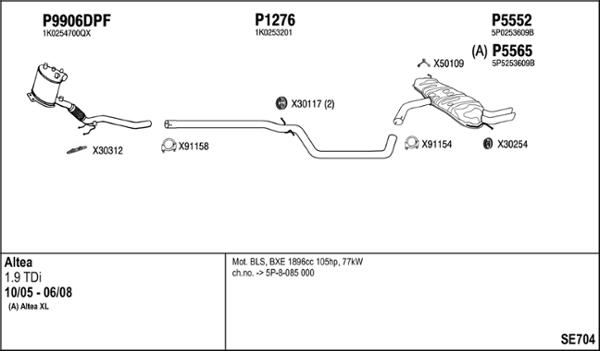 Fenno SE704 - Izplūdes gāzu sistēma autodraugiem.lv