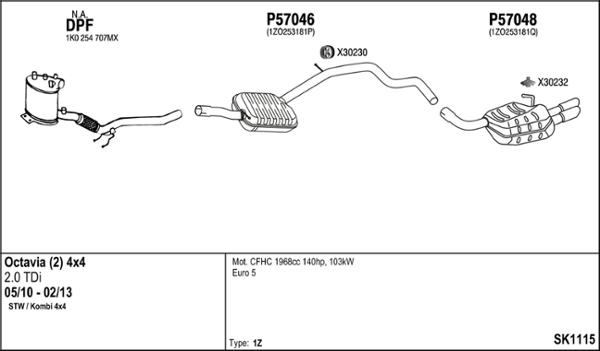 Fenno SK1115 - Izplūdes gāzu sistēma autodraugiem.lv