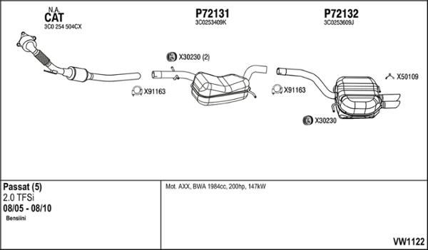 Fenno VW1122 - Izplūdes gāzu sistēma autodraugiem.lv