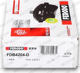 Ferodo FDB4204-D - Bremžu uzliku kompl., Disku bremzes autodraugiem.lv