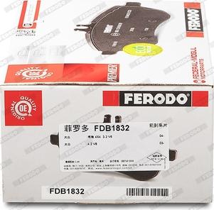 Ferodo FDB1832 - Bremžu uzliku kompl., Disku bremzes autodraugiem.lv