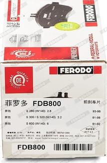 Ferodo FDB800 - Bremžu uzliku kompl., Disku bremzes autodraugiem.lv