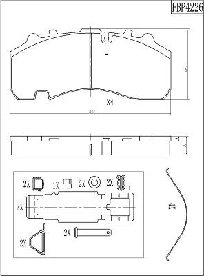 Sampa PF9167 - Bremžu uzliku kompl., Disku bremzes autodraugiem.lv