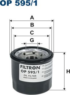 Filtron OP595/1 - Eļļas filtrs autodraugiem.lv